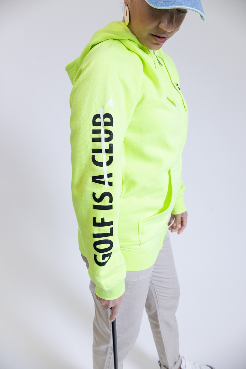 Mantra Zip-Up Hoodie Limeade – Unisex Golf Hoodie | Vees Golf
